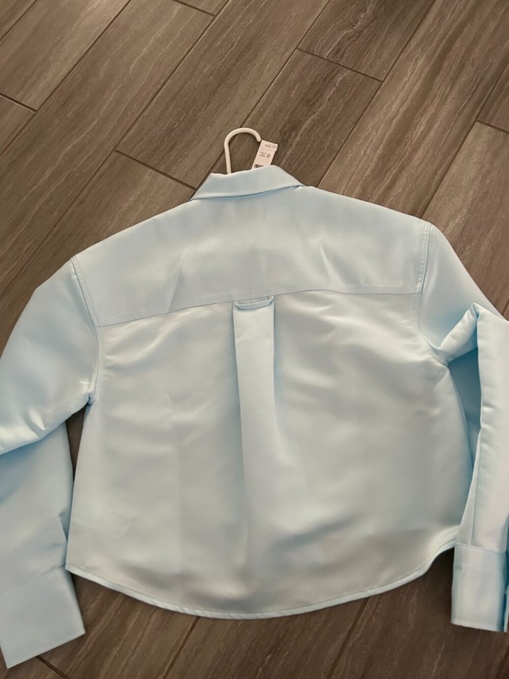J.Crew Satin Pale Blue Shirt XXS NWT - Picture 4 of 5